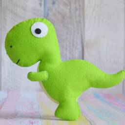 Felt Stuffed Plush Dinosaur Toy Cute Dinosaurus Baby Shower Gift Dino Toddler - thumbnail 2
