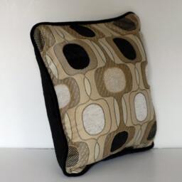 On Sale Modern Geometric Contemporary Black White Vream Embroidered Throw Pillows For Couch Sofa Chair With Piping Handmade in Use - thumbnail 2