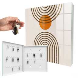 Retro Geometry Wall Mounted Key Cabinet, Brown Box For Wall, Abstraction, Lovers Of Style - thumbnail 2