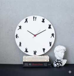 Ballroom Dance Clock, Wooden Gift For Dancing Couple, Studio Decor - thumbnail 1