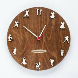 Ballroom Dance Clock, Wooden Gift For Dancing Couple, Studio Decor - thumbnail 4