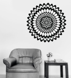 Wall Art Mural Mandala Floral Ornament Circle Meditation Buddhism Yoga Studio Decal - #2438Dn - thumbnail 1