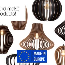 Geometric Wood Pendant Light Modern Birch Chandelier Lighting - thumbnail 4