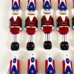 Fused Glass American Nutcracker Ornament Toy Soldier Christmas Decor - thumbnail 4