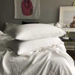 Burgundy Bordeaux Pair Of Linen Pillowcases - Tailored Bedding 100% Flax Fabric Made To Order in The Usa - thumbnail 4