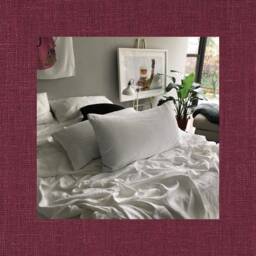 Burgundy Bordeaux Pair Of Linen Pillowcases - Tailored Bedding 100% Flax Fabric Made To Order in The Usa