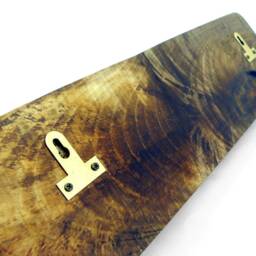 Handmade Walnut Wood Key Holder Brass Hook Wall Organizer - thumbnail 4