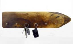 Handmade Walnut Wood Key Holder Brass Hook Wall Organizer