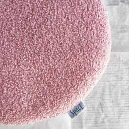 Dusty Pink Boucle Round Pillow, Soft Textured Throw Cozy Accent Cushion - thumbnail 2
