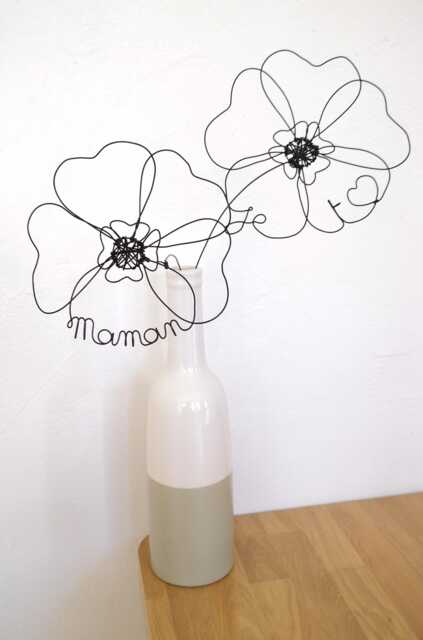 "Name Flower in Metal Wire & ""I Love You"" Flower, Customizable Handmade Flower Bouquet, Mother's Day Gift," - image 1