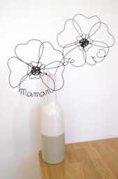 "Name Flower in Metal Wire & ""I Love You"" Flower, Customizable Handmade Flower Bouquet, Mother's Day Gift," - thumbnail 1