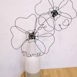 "Name Flower in Metal Wire & ""I Love You"" Flower, Customizable Handmade Flower Bouquet, Mother's Day Gift," - thumbnail 2