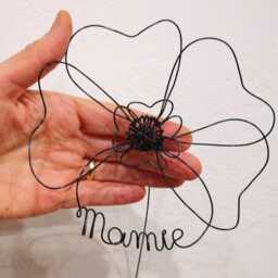 "Name Flower in Metal Wire & ""I Love You"" Flower, Customizable Handmade Flower Bouquet, Mother's Day Gift," - thumbnail 3
