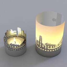 Rotterdam Skyline Gift Tube Shadow Play - Unique Candle For Beautiful Display Ideal Souvenir Fans - thumbnail 3