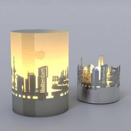Rotterdam Skyline Gift Tube Shadow Play - Unique Candle For Beautiful Display Ideal Souvenir Fans - thumbnail 4