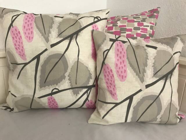 1x Country Style Cushion Cover Pillow Pink/Taupe 50x50cm - image 1