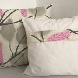 1x Country Style Cushion Cover Pillow Pink/Taupe 50x50cm - thumbnail 2
