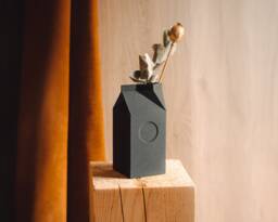Vase Milk - Dried Flowers Gift Idea, Modern Home Decoration, 3D Printed Eco-Friendly Made From Wood & Corn - thumbnail 1
