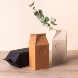 Vase Milk - Dried Flowers Gift Idea, Modern Home Decoration, 3D Printed Eco-Friendly Made From Wood & Corn - thumbnail 3