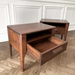 Wooden Night Stands, Bedside Table, Mid Century Style Nightstand With Drawer, Modern Side Bedroom Furniture - Us Duties Prepaid - thumbnail 3