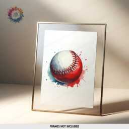 Personalized Boys Baseball Art - Set Of 3 Prints - Custom Boy Bedroom Wall Decor Kids Posters Red & White - thumbnail 3
