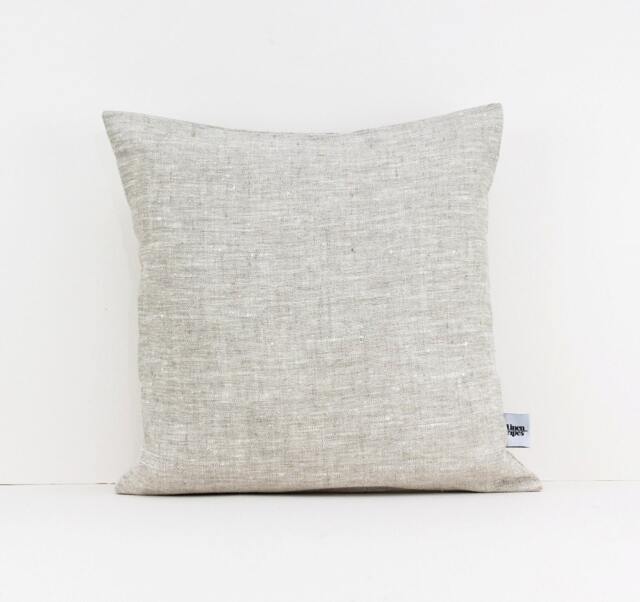 Natural Linen Cushion Cover 55x55 Pillow Covers, Modern Farmhouse Pillows Handmade Pillowcases, Traditional Case Euro Sham 26 - image 1
