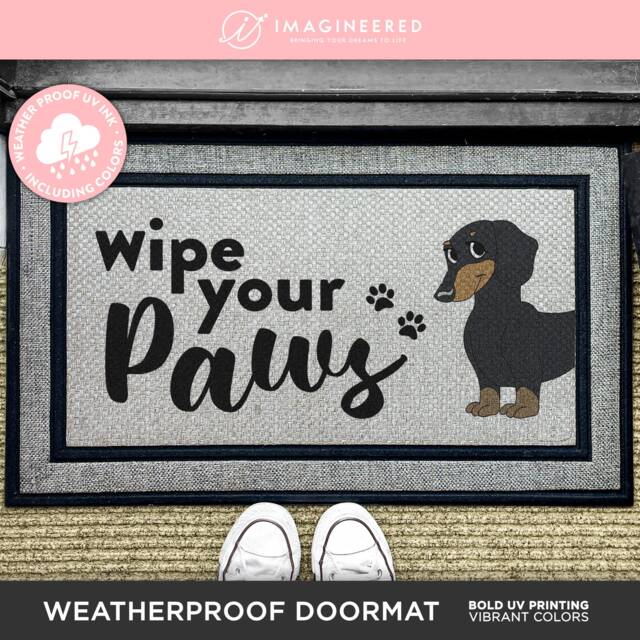 Dachshund Wipe Your Paws Doormat - Outdoor Wiener Dog Mat Lover Funny Welcome Washable Rug Dogs - image 1