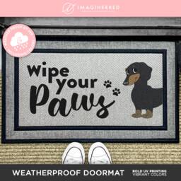Dachshund Wipe Your Paws Doormat - Outdoor Wiener Dog Mat Lover Funny Welcome Washable Rug Dogs