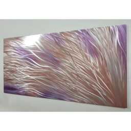 Modern, Abstract, Contemporary Metal Wall Art, Sculpture, 3D Effect, By R Toomer Art. Copper, Silver & Purple. Indoor/Outdoor - thumbnail 1