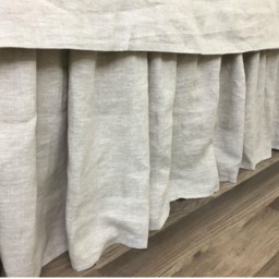 Linen Bed Skirt in Medium Weight Undyed, Linen Dust Ruffle, Shabby Chic Bedding, Queen, King, Twin, California King - thumbnail 3
