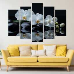 White Orchid Canvas Print, Spa Wall Art, Flowers Decor, Canvas, Photography - thumbnail 3