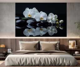 White Orchid Canvas Print, Spa Wall Art, Flowers Decor, Canvas, Photography - thumbnail 1