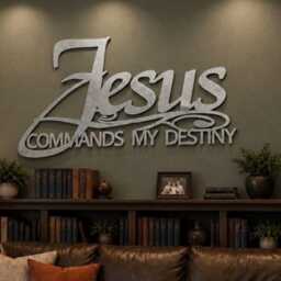 Christian Wall Art Metal Signs Steel Sign Jesus Commands Destiny Words Inspirational Scripture Faith Home Display Wedding - thumbnail 2