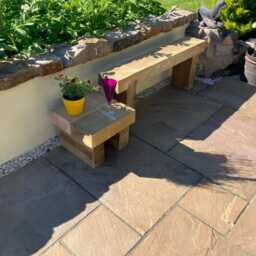 Wooden Rustic Coffee Side Table For Garden Sleeper Outdoor Patio - Perfect Decor & Plant Display - thumbnail 2