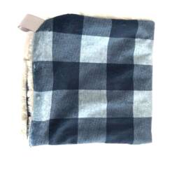 Cuddle Blanket, Buffalo Plaid Minky Blankie, Lovey, Baby Navy Blue New Gift - thumbnail 3