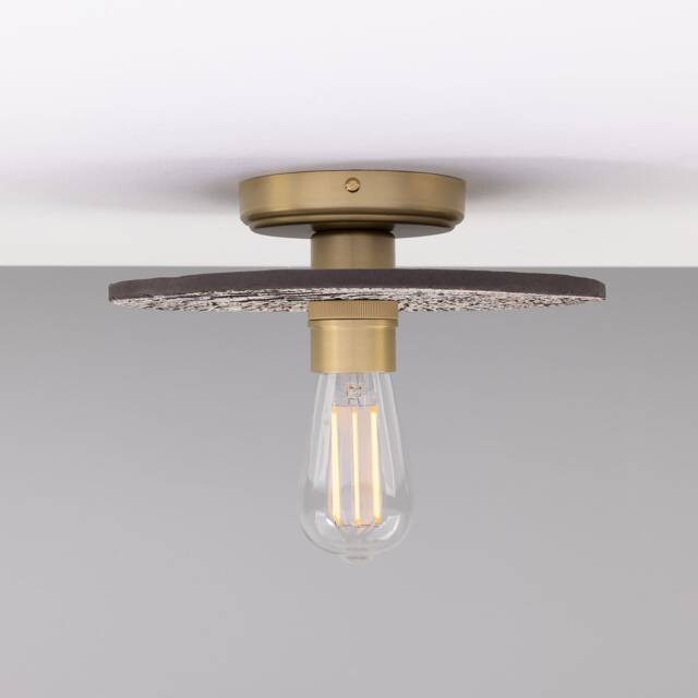 Bog Oak Organic Ceramic Disc Ceiling Light Black Clay 11 - image 1