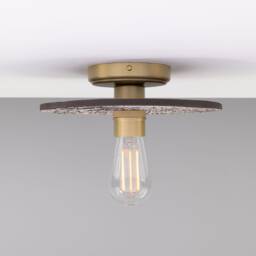 Bog Oak Organic Ceramic Disc Ceiling Light Black Clay 11