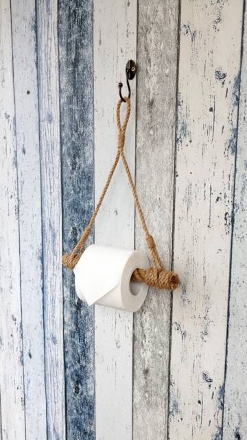 Jute Rope Toilet Paper Holder Nautical Bathroom Decor - image 1