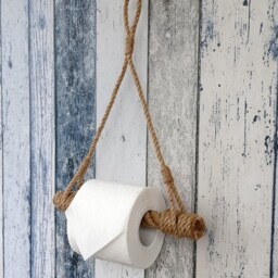Jute Rope Toilet Paper Holder Nautical Bathroom Decor - thumbnail 2