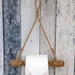 Jute Rope Toilet Paper Holder Nautical Bathroom Decor - thumbnail 3
