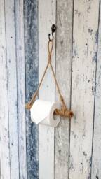 Jute Rope Toilet Paper Holder Nautical Bathroom Decor - thumbnail 1