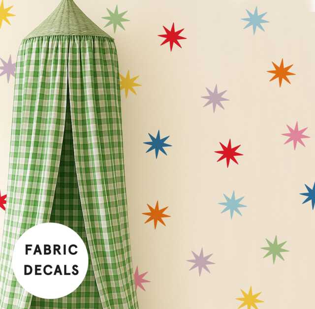 Big Colourful Star Fabric Wall Stickers Whimsical Nursery & Playroom Decor - image 1