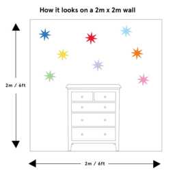 Big Colourful Star Fabric Wall Stickers Whimsical Nursery & Playroom Decor - thumbnail 3