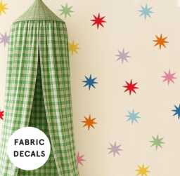 Big Colourful Star Fabric Wall Stickers Whimsical Nursery & Playroom Decor - thumbnail 1