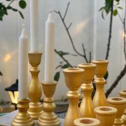 Tapered Candlesticks Set Of 5 Rustic Taper Candle Holders Natural Wood For Wedding Centerpiece Decor Mantel Ideas - thumbnail 4