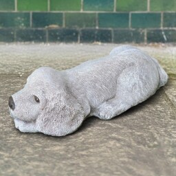Concrete Spaniel Puppy Figurine Stone Cocker Spaniel Sculpture Outdoor Dog Statue Cement Pet Memorial Ornament Handmade Patio Decoration - thumbnail 4