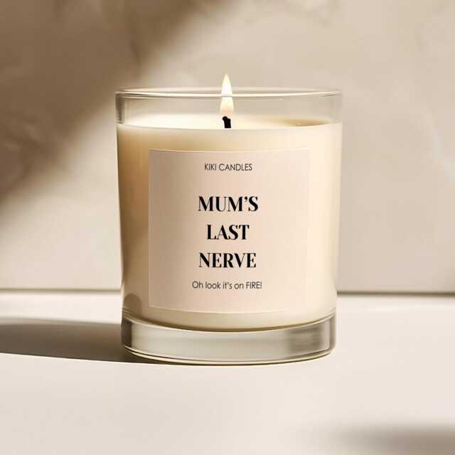 Mum's Last Nerve Oh Look Candle It's On Fire, Funny Scented Soy Wax Candle Gift Set For Mum, Mother's Day Birthday, Christmas Mummy - image 1