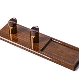 Wood Fountain Pen Rest With Ink Division Desk Organizer - thumbnail 2