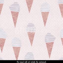 Ice Cream Crone Removable Wallpaper, Sweet Wall Mural, Adhesive, Cute Nursery Kids, Covering, Decal #124 - thumbnail 3