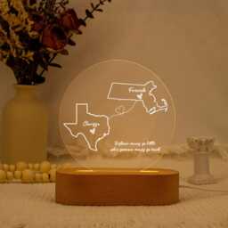 Custom Two Map Night Light, Gift For Her/Him, Long Distance Relationship Gift, Going Away Gift, Friends Gift, Couple Valentine's Day - thumbnail 3